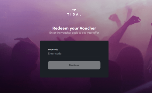 redeem voucher on tidal