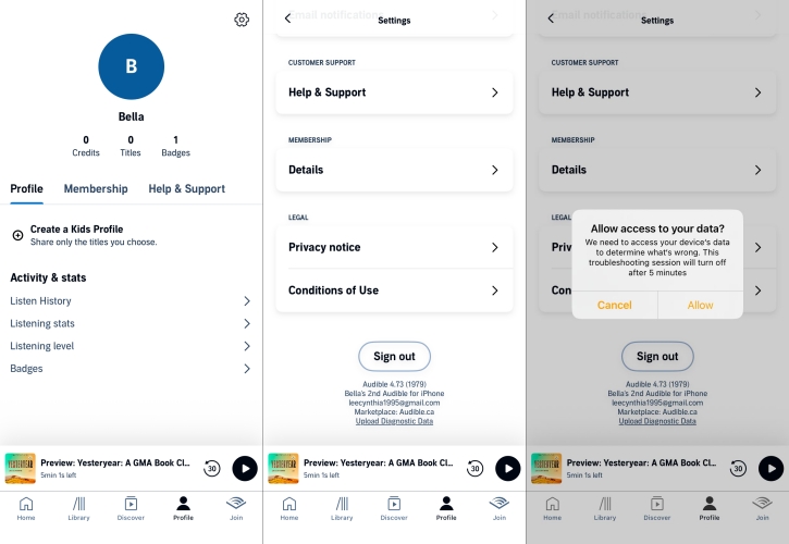 refresh audible on iphone