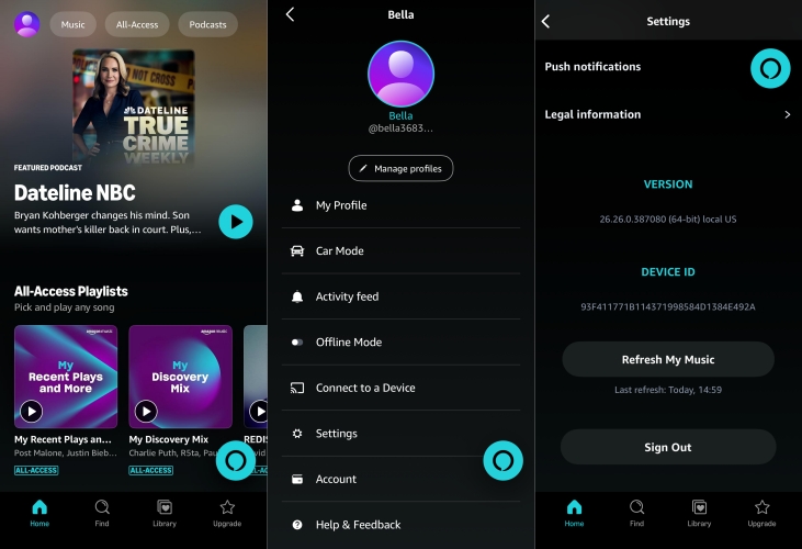 refresh amazon music