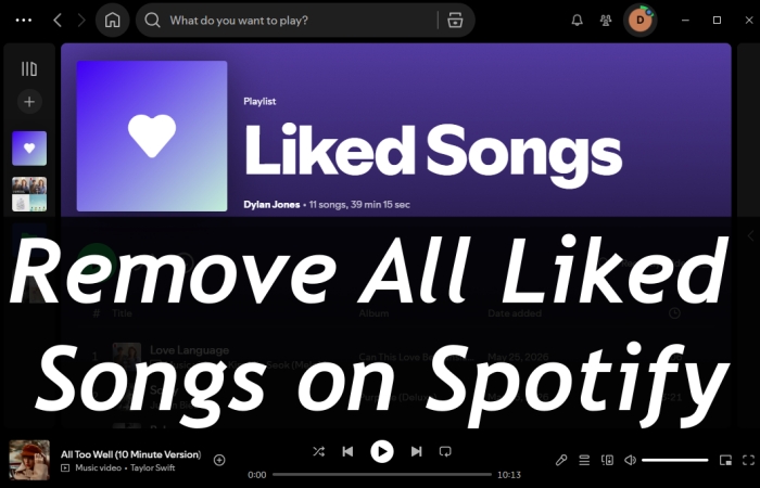 remove all liked songs on spotify