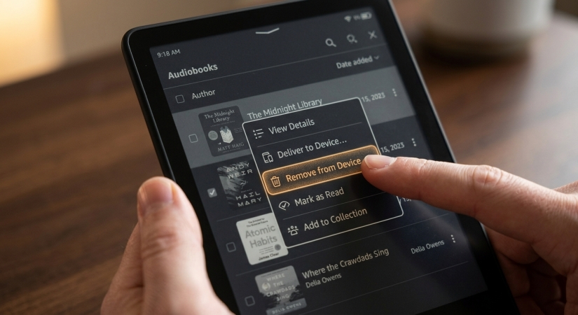 remove audible books from kindle
