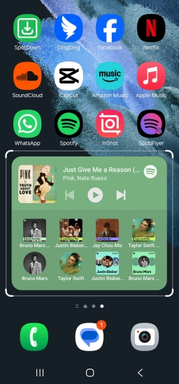 resize spotify widget on android