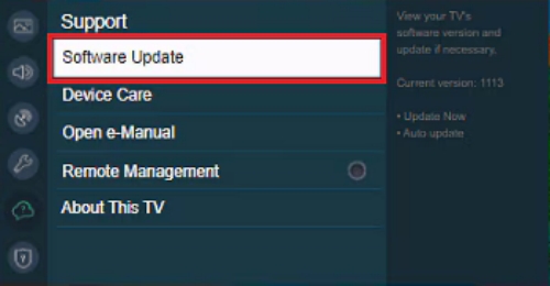 samsung tv software update
