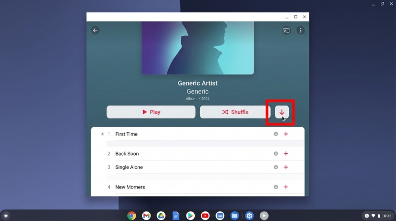 save apple music downloads on chromebook
