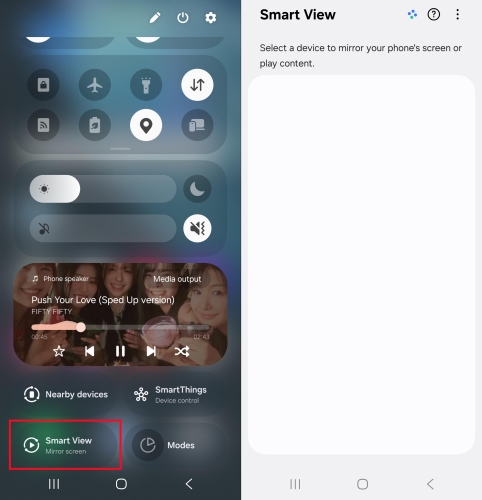 screen mirror apple music from android