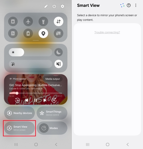screen cast audible from android