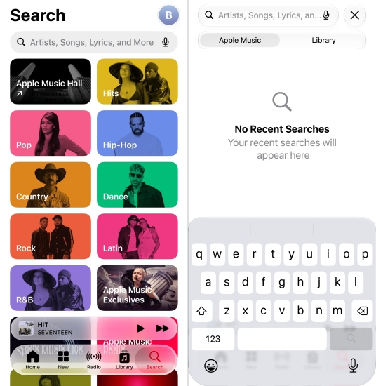 search with lyrics in apple music