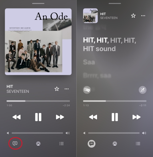 see apple music lyrics on iphone