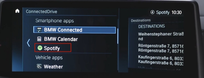select spotify on bmw