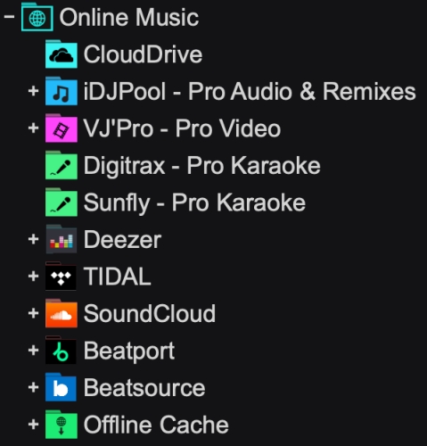select tidal in virtual dj