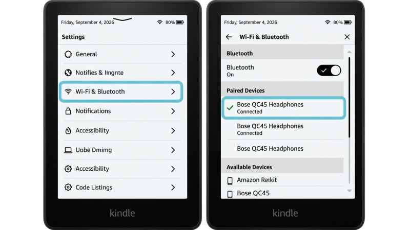 set bluetooth on kindle