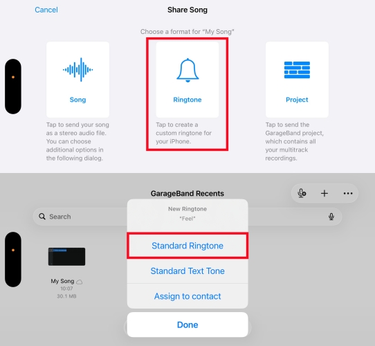 set music as ringtone with garageband