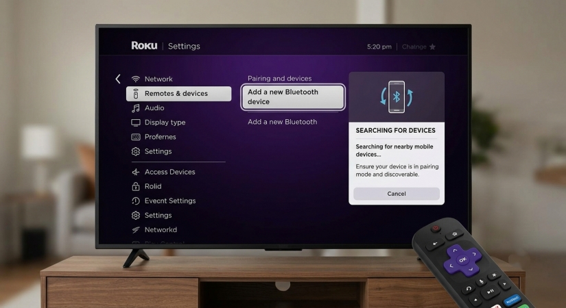 set pairing and devices on roku