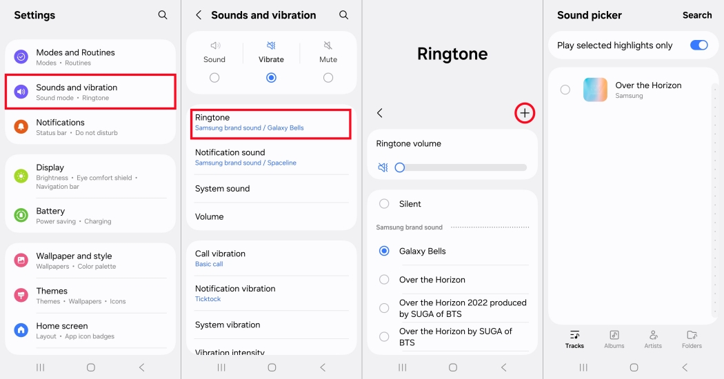 set ringtone on samsung phone