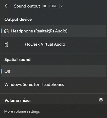 set sound output on windows pc