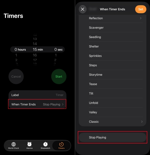 set timer on iphone