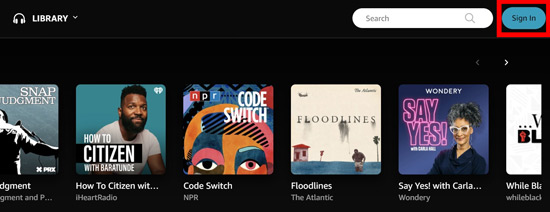 sign in to amazon music on web