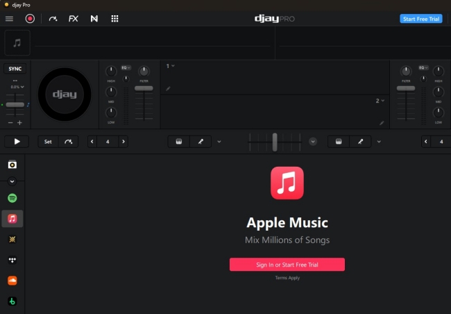 sign in apple music on djay
