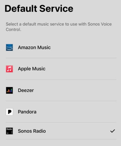 set default service in sonos