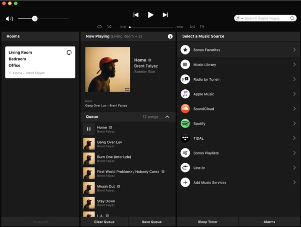 play music through sonos desktop app