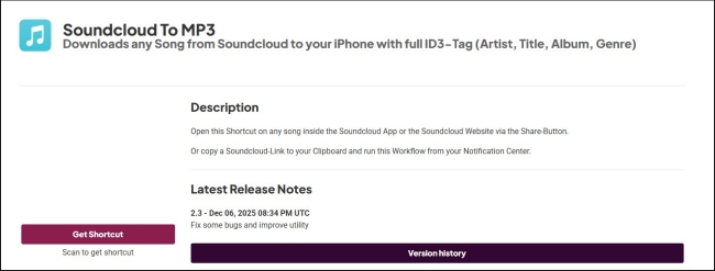 soundcloud to mp3 shortcut