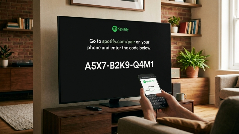 spotify activation code on samsung tv