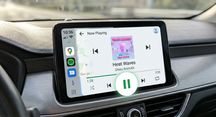 play spotify in car via android auto