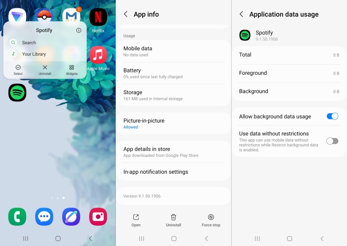spotify application data usage