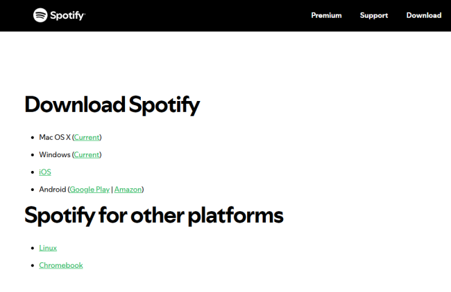 spotify download page