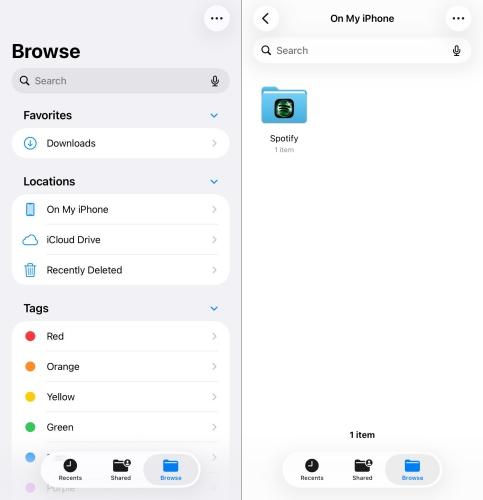 spotify folder on iphone