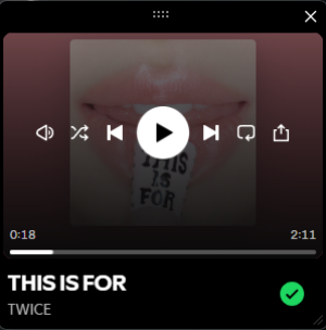 spotify mini player on desktop