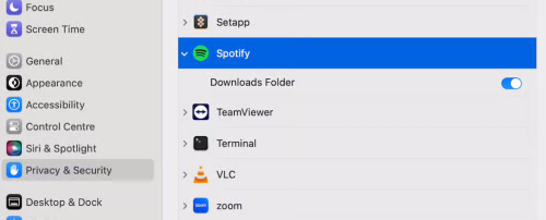 spotify permission on mac