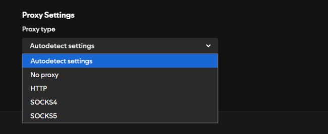 spotify proxy settings