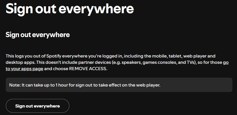 spotify sign out everywhere