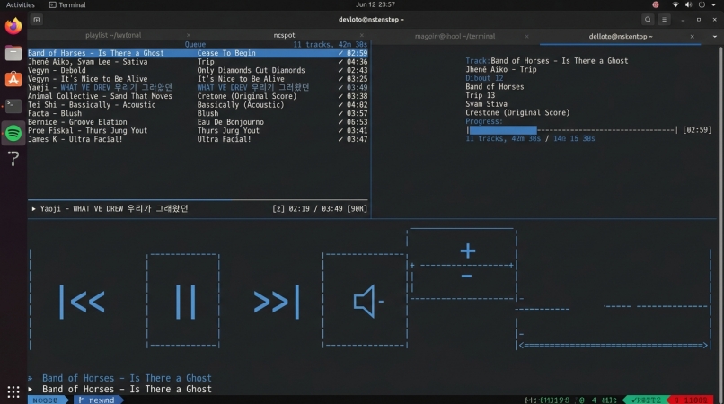 spotify terminal interface on fedora
