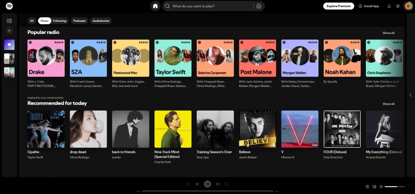 spotify web player