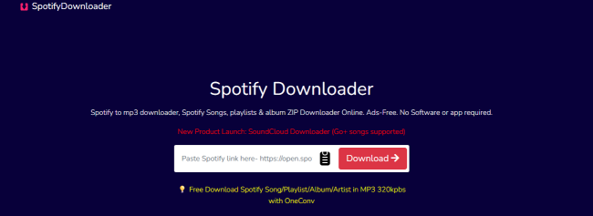 spotisongdownloader interface
