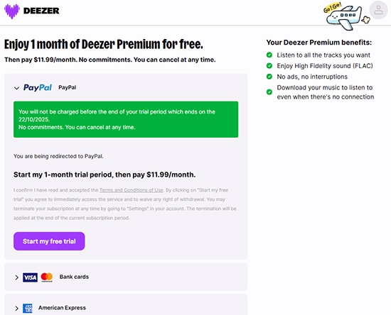 select payment method