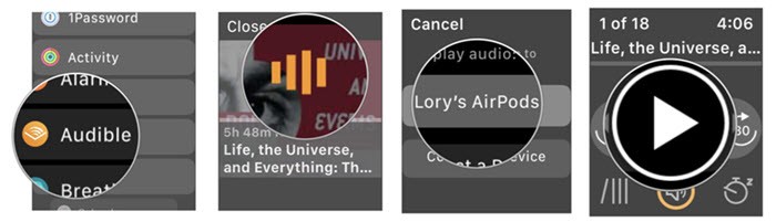 stream audible to apple watch