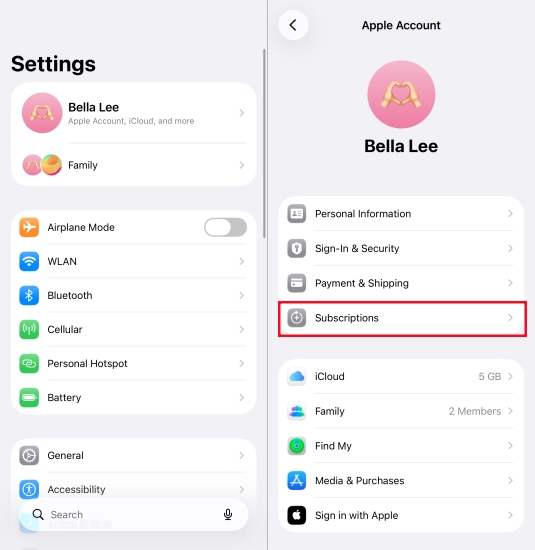 check subscription on iphone