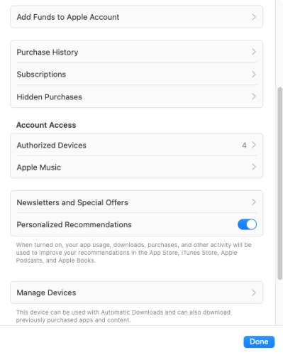 subscriptions in app store on mac