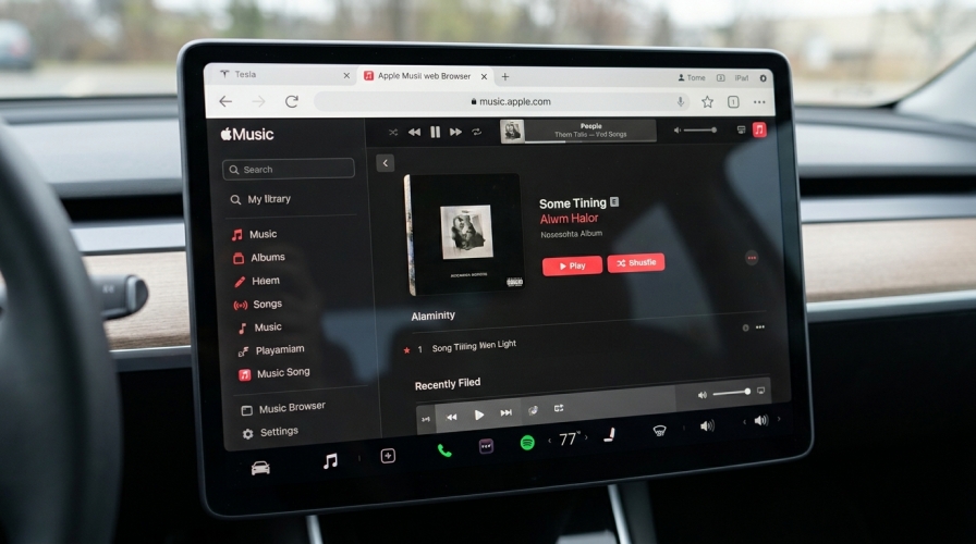 tesla apple music web player