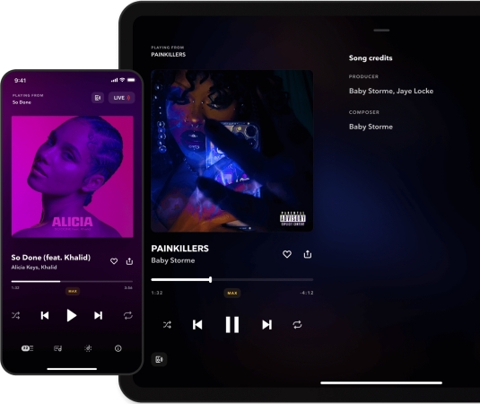 tidal app interface