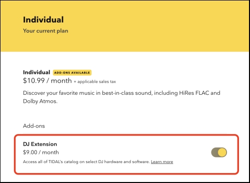tidal dj extension on serato
