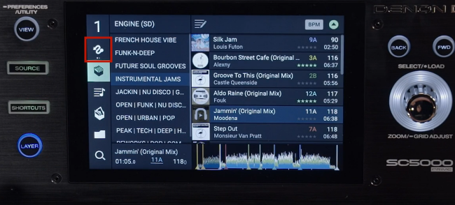 tidal interface on denon dj