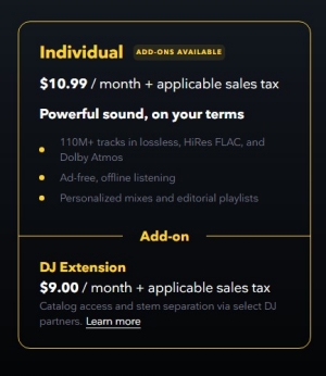 tidal subscription with dj extension