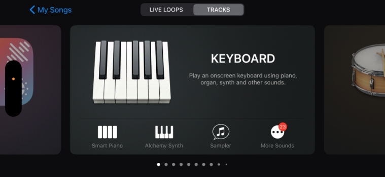 tap tracks in garageband
