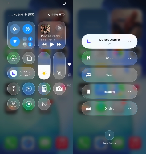 turn off focus mode on iphone