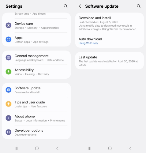 update android