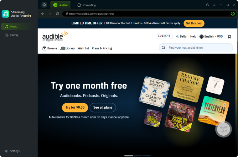 add audible audiobook